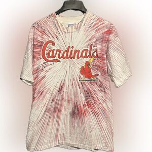 ST Louis Cardinals All Over All Sport T- Shirt Sz Large 90s Vintage